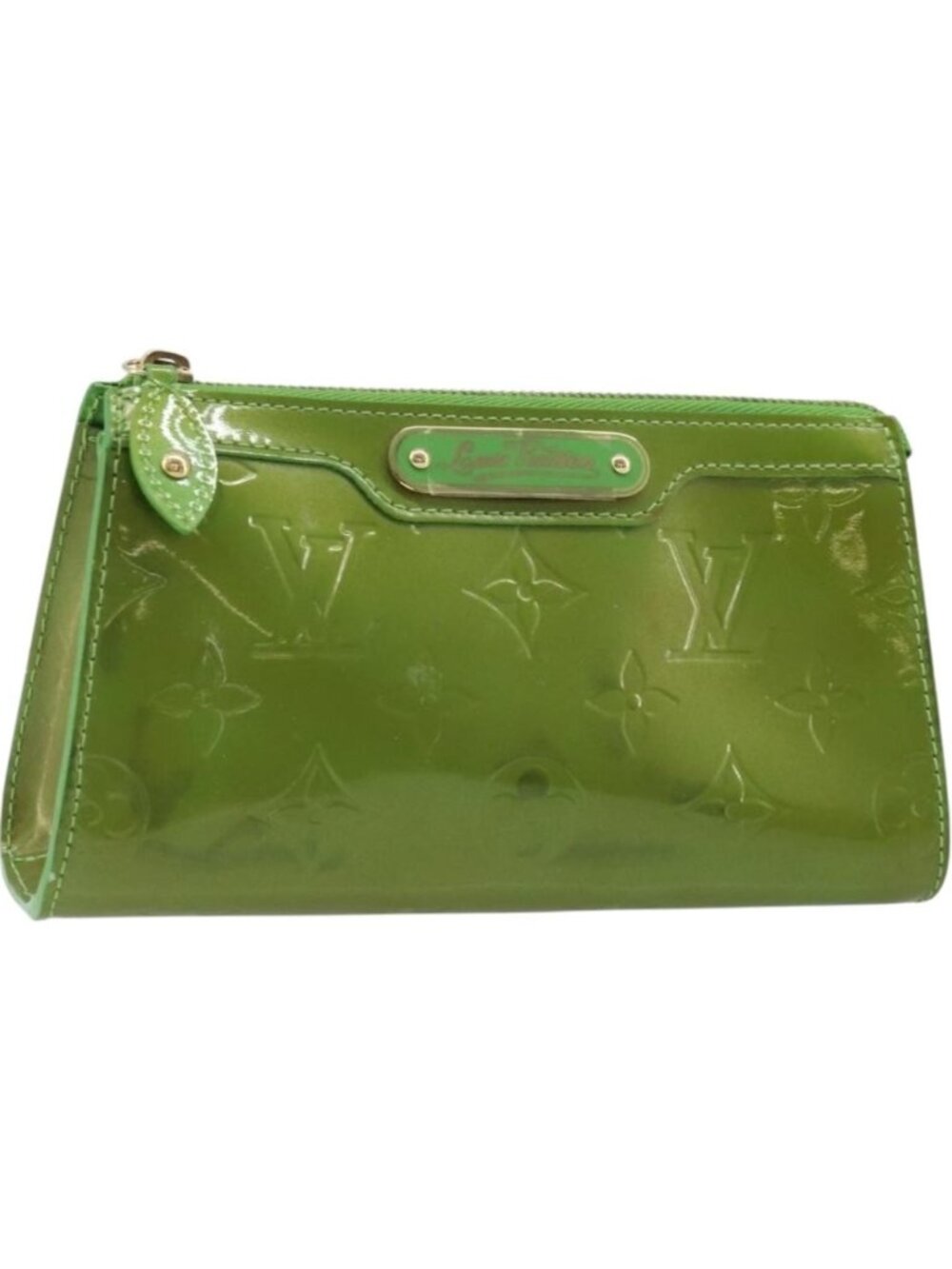 LOUIS VUITTON Monogram Vernis Trousse cosmetics Pouch Green M93649